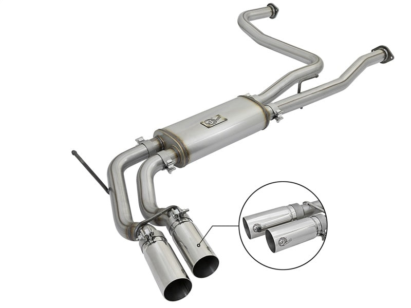 aFe Rebel Series 3in SS Cat-Back Exhaust System w/ Polished Tip 04-15 Compatible with Nissan Titan V8 5.6L 49-46124-P