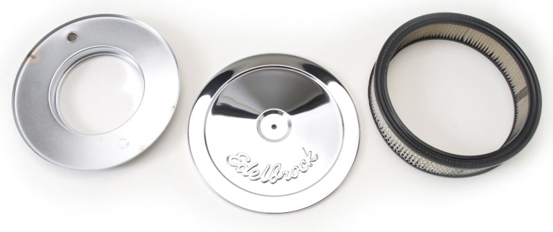 Edelbrock Air Cleaner Pro-Flo Series Round Steel Top Paper Element 10In Dia X 3 5In Chrome 1208