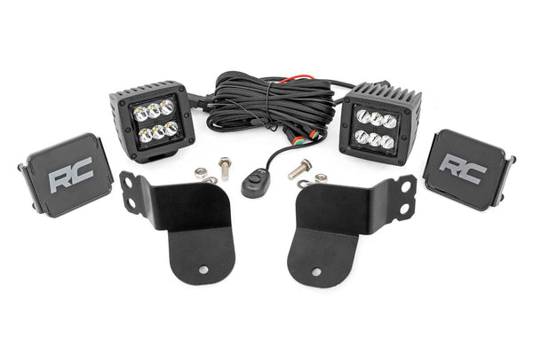 Rough Country Led Light Cage Mount 2" Black Pair Spot Fits Polaris General/General Xp 93022