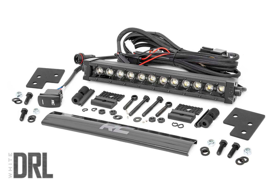 Rough Country Led Light Bumper Mount 12" Black Single Row White Drl Polaris Ranger Xp 1000/1000 Crew 93027