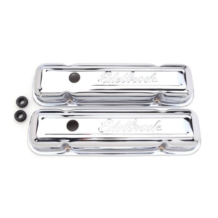 Edelbrock Valve Cover Signature Series Pontiac 1962-1979 301-455 CI V8 Low Chrome 4456