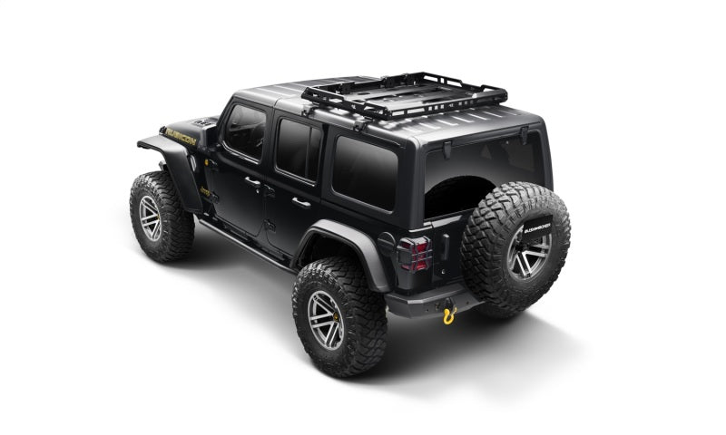 Bushwacker 18-21 compatible with Jeep Wrangler JL (2-Door & 4-Door) Flat Style Flares 4pc Black 11950-07