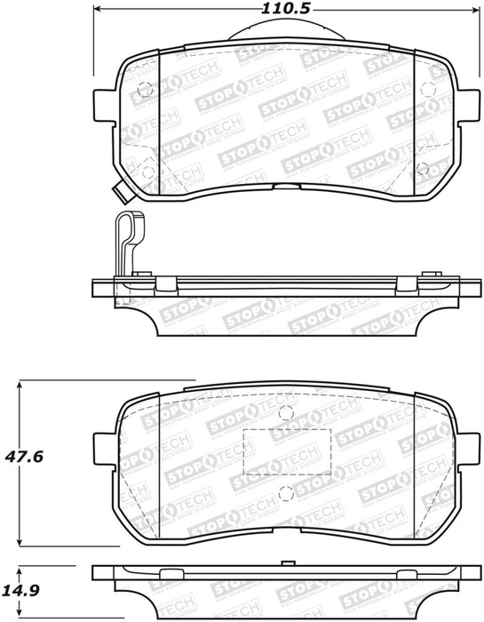 StopTech Street Brake Pads Front 308.1302