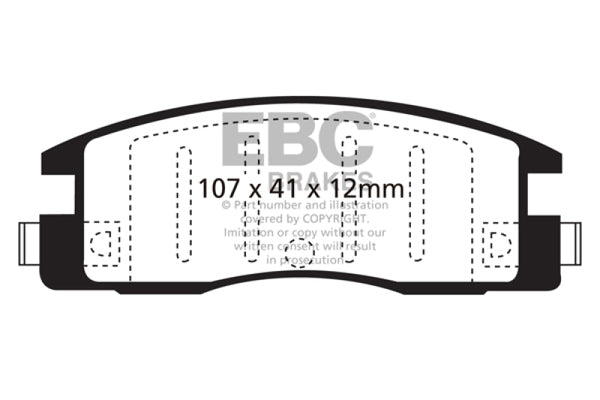 EBC 90-94 Fits Isuzu Amigo 2.3 Ultimax2 Rear Brake Pads UD398