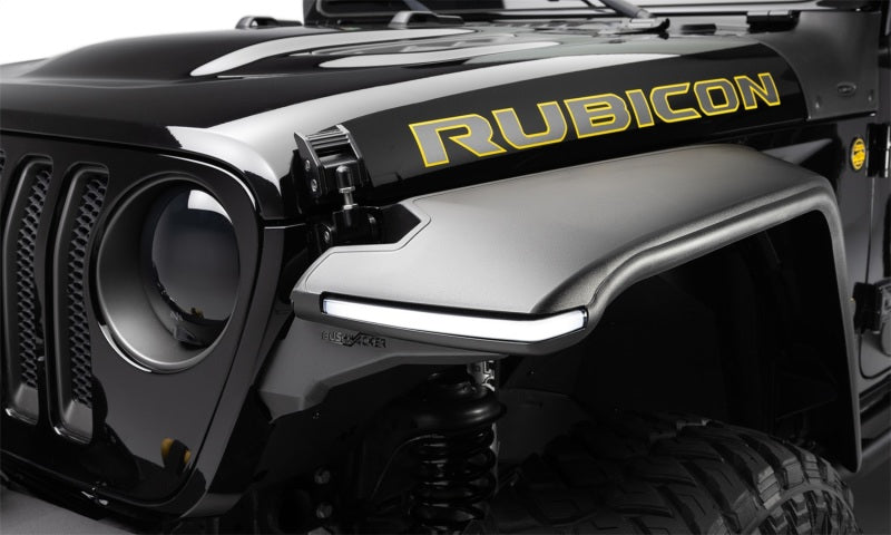 Bushwacker 18-21 compatible with Jeep Wrangler JL (2-Door & 4-Door) Flat Style Flares 4pc Black 11950-07