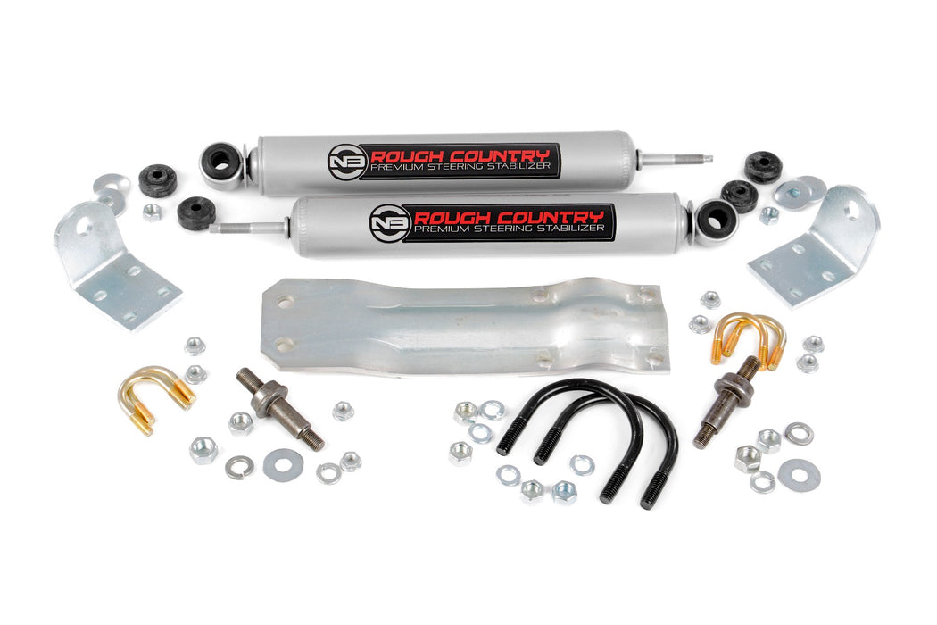 Rough Country N3 Steering Stabilizer Dual 2-8 Inch Lift Compatible with Dodge 1500 (94-99) 8732130