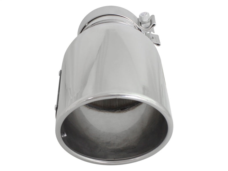 aFe MACH Force-XP 304 SS Right Side Single Wall Polished Exhaust Tip 4in Inlet x 6in Outlet x 12in L 49T40601-P12