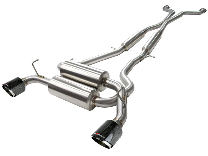 aFe Takeda 2-1/2in 304SS Cat-Back Exhaust Compatible with Infiniti G37 08-13/Q60 14-15 V6-3.7 w/ Carbon Fiber Tips 49-36103-C