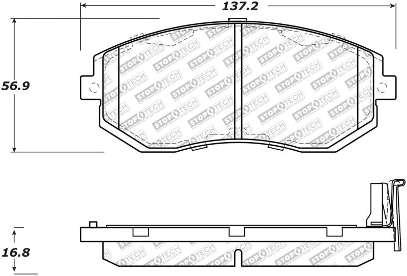 StopTech Street Select Brake Pads Front 305.1539