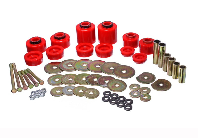 Energy Suspension 80-96 Ford F-150/250/350 Red Body Mount Set Includes Hardware 4.4123R