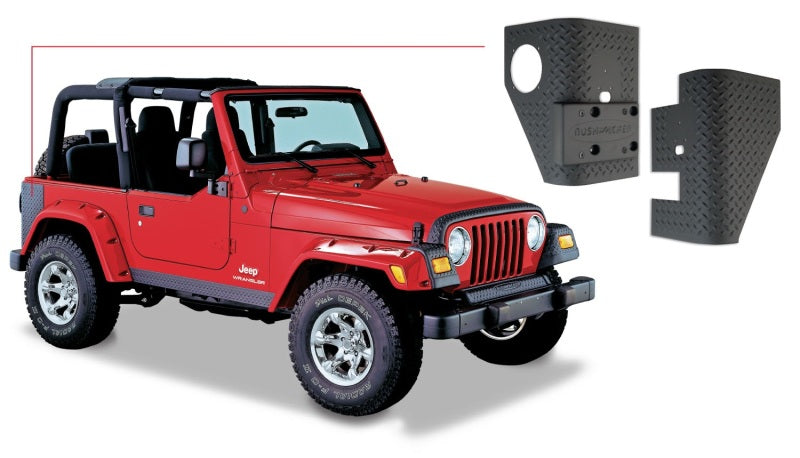 Bushwacker 97-06 compatible with Jeep Wrangler Trail Armor Rear Corners Black 14001