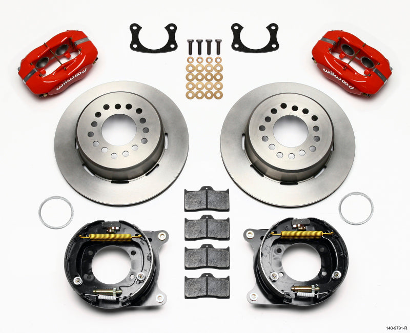 Wilwood Forged Dynalite P/S Park Brake Kit Red New Big Ford 2.50in Offset Front Caliper Mount 140-9791-R