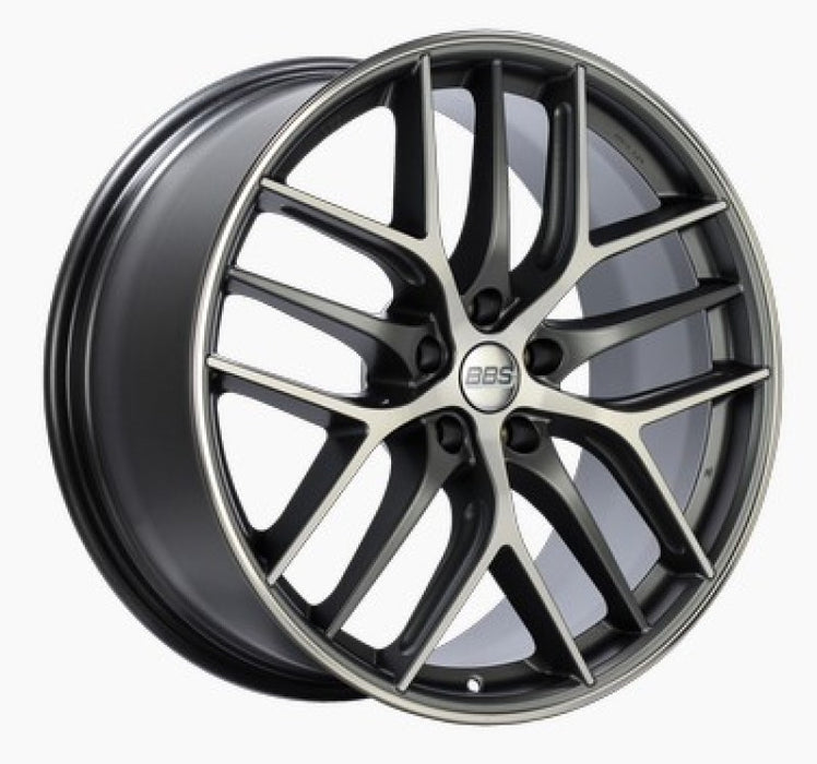 BBS CC-R 19x8 5x120 ET45 Satin Graphite Diamond Cut Polished Rim Protector Wheel -82mm PFS Required CC2002GRPK