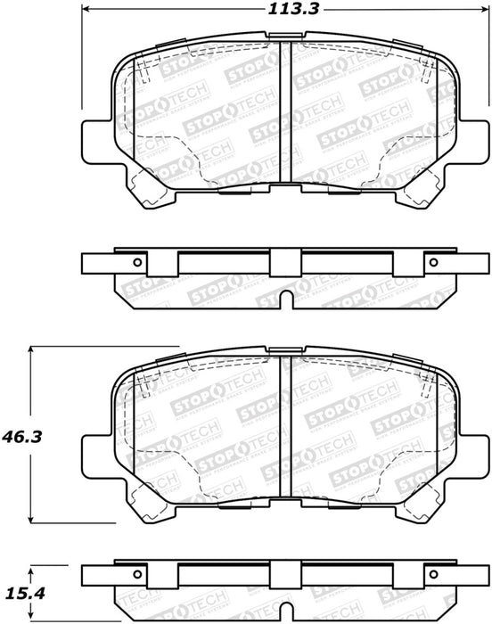 StopTech Street Brake Pads Rear 308.1585