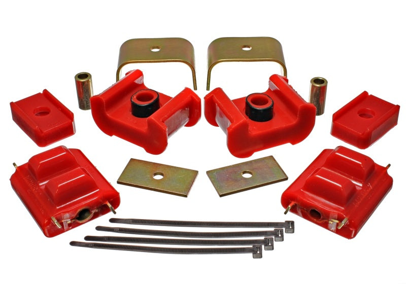 Energy Suspension 73-84 K5 Blazer 4WD Fullsize Red Complete Motor&Trans Mount Set Zinc Finish 3.1124R