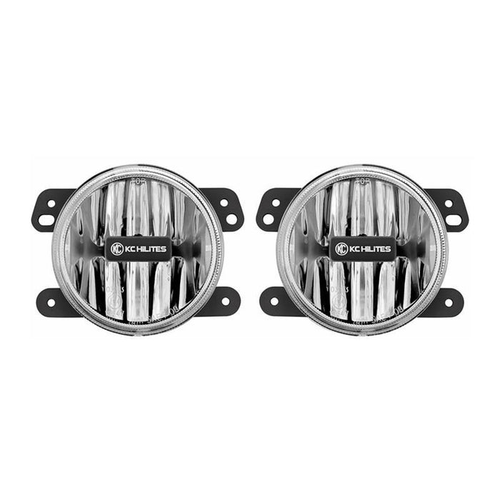 KC HiLiTES 10-18 compatible with Jeep JK 4in. Gravity G4 LED Light 10w SAE/ECE Clear Fog Beam (Pair Pack System) 497