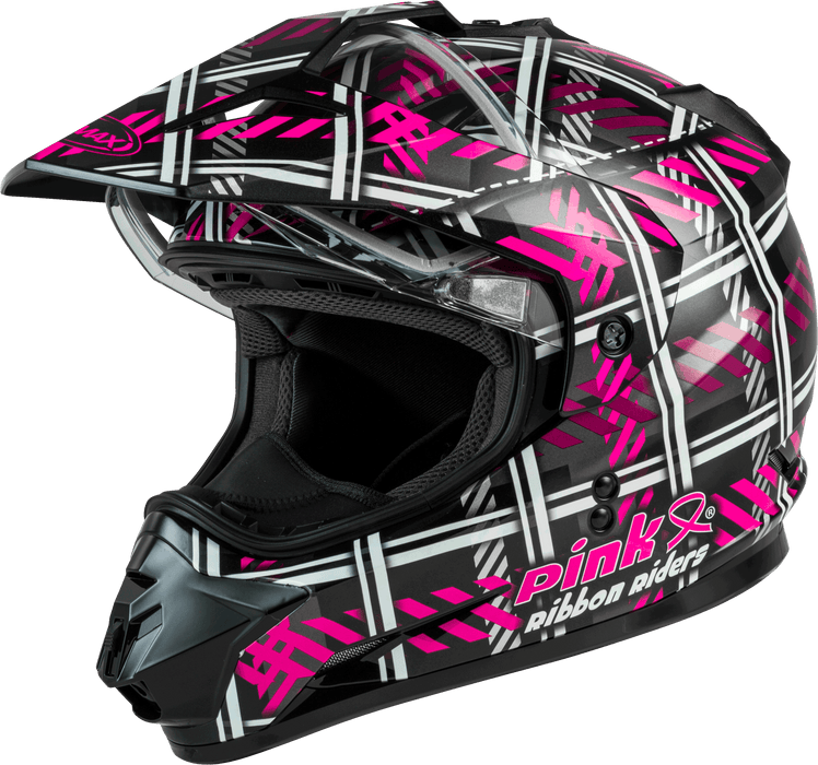 GM-11S Dual-Sport Pink Ribbon Riders Snow Helmet BLK/Pink LG