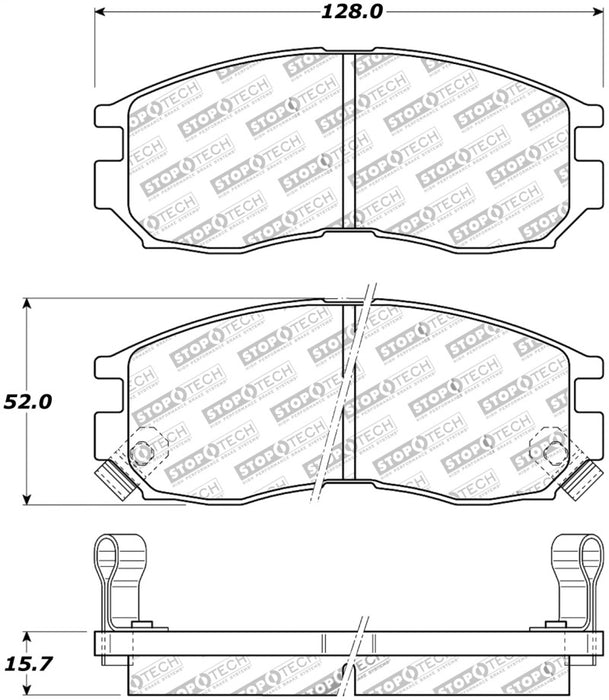 StopTech Street Touring 4/89-99 Mitsubishi Eclipse GST Front Brake Pads 308.0484