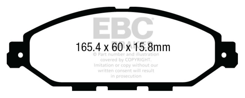 EBC 12-13 Compatible with Infiniti JX35 3.5 Yellowstuff Front Brake Pads DP43010R