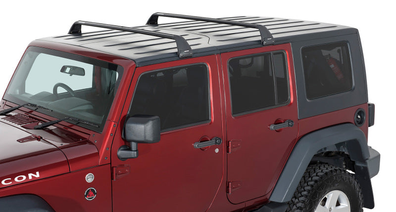 Rhino-Rack 07-22 compatible with Jeep Wrangler JK/JL 4 Door Hard Top Vortex SG 2 Bar Roof Rack Black SG59