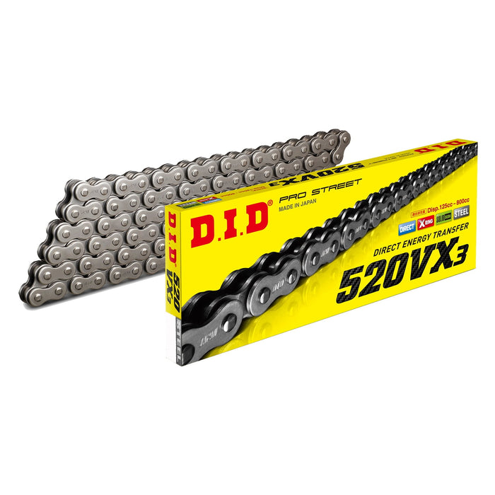 D.I.D 520VX3X110FB 520VX3 Professional O-Ring Series Chain 110 Links Natural