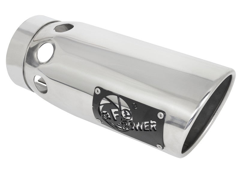 aFe Large Bore-HD 4in 409SS DPF-Back Exhaust System w/Polished Tips 20 GM Diesel Trucks V8-6.6L 49-44126-P