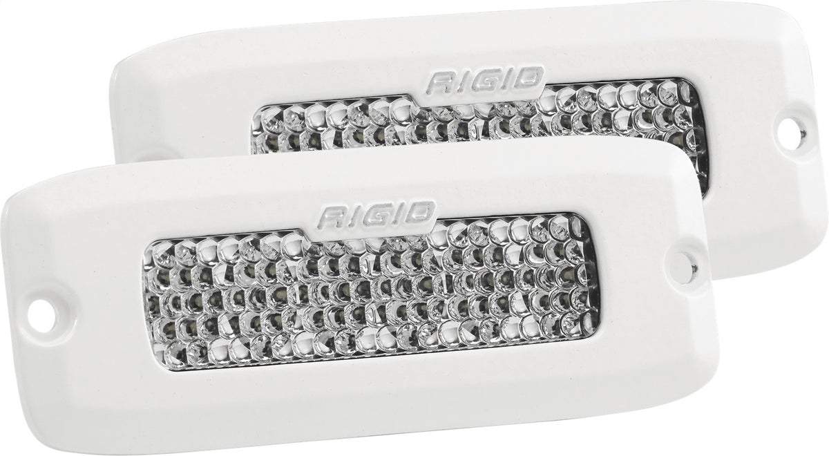 RIGID Sr-Q Series Pro, Flood Diffused, Flush Mount, White Housing, Pair 965513