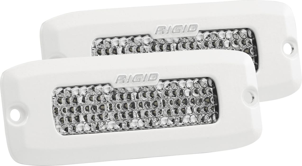 Rigid Industries Sr-Q Series Pro, Flood Diffused, Flush Mount, White Housing, Pair 965513