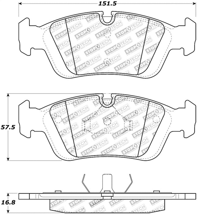 StopTech 96-02 BMW Z3 / 03-08 Z4 / 97-00 323 Front Brake Pads 308.0558