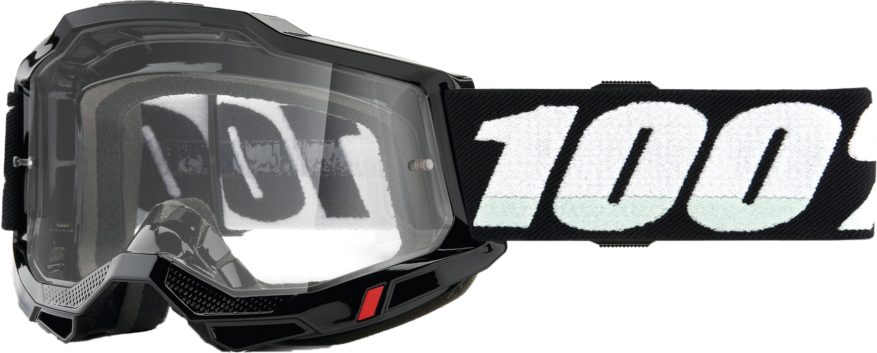 100% Accuri 2 Motocross & Mountain Biking Adult Goggles (Black - Clear Lens)