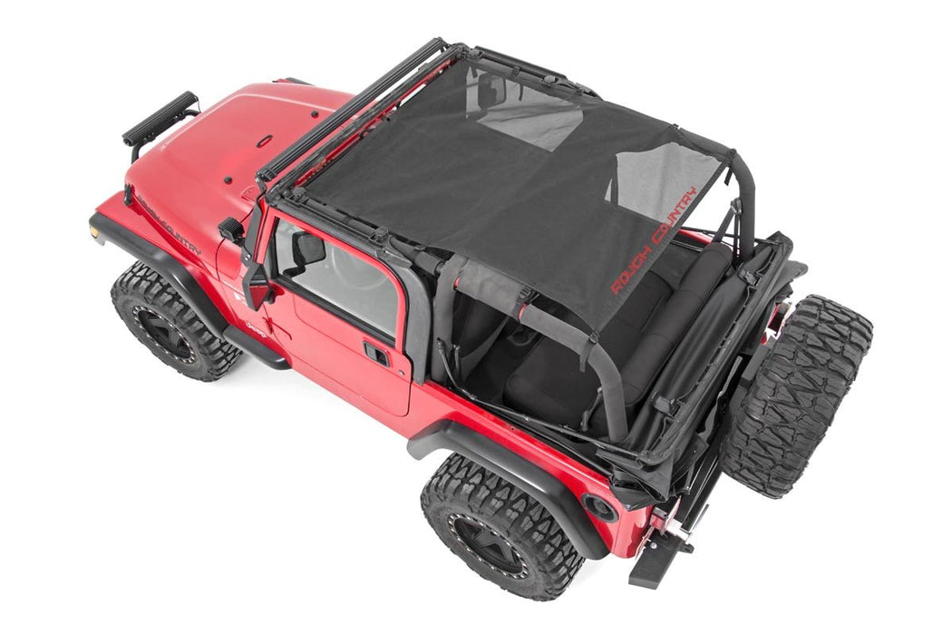 Rough Country Mesh Bikini Top Plus Black compatible with Jeep Wrangler Tj (97-06)/Wrangler Yj (92-95) 85106
