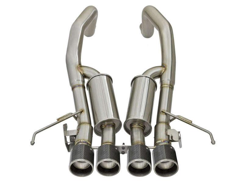 aFe MACHForce XP 3in -2 1/2in Axle Back SS Exhaust w/Carbon Fiber Tips 14-17 Chevy Corvette V8 6.2L 49-34056-C