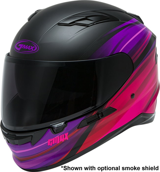 FF-98 Full-FACE Osmosis, Full-Face Motorcycle Helmet, DOT- and ECE- Approved for Street Riding and More (Matte Black/Purple/RED, X-Small)