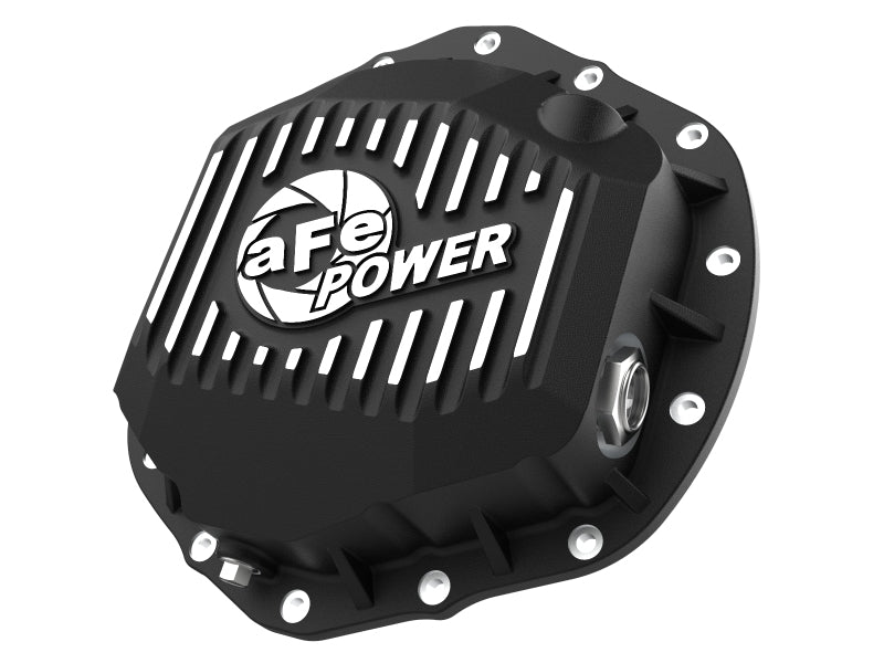 aFe 2020 Chevrolet Silverado 2500 HD Rear Differential Cover Black ; Pro Series w/ Machined Fins 46-71260B