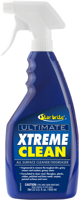 STAR BRITE Ultimate Xtreme Clean - Multi-Surface Cleaner & Degreaser, Perfect for Vinyl, Carpet, Fiberglass, Plastic, Rubber, Metal, Painted Surfaces - 22 OZ (083222P)