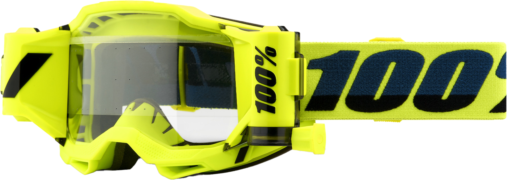 100% Accuri 2 Forecast Motocross & Mountain Biking Goggles (Fluo/Yellow - Clear Lens)