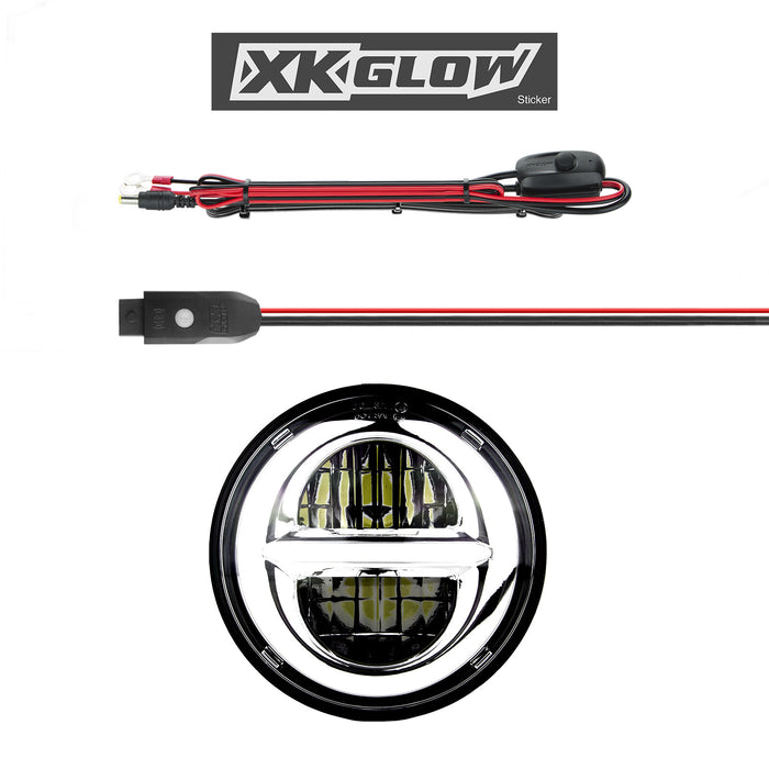 Xk Glow Led Headlight Chrome Bezel Xk-5In-Kit-W