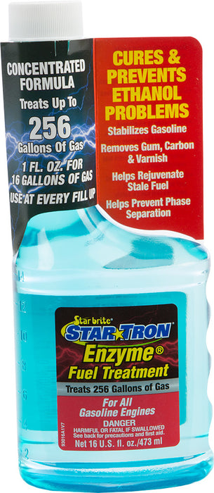 STAR BRITE Star Tron Enzyme Fuel Treatment - Concentrated Gasoline Formula - 1 oz. Treats 16 Gallons - 16 OZ (093016) Blue