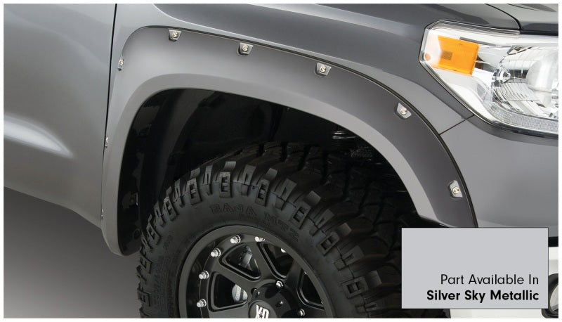 Bushwacker 16-18 Toyota Tundra Fleetside Pocket Style Flares 4pc 66.7/78.7/97.6in Bed Silver Sky 30918-53