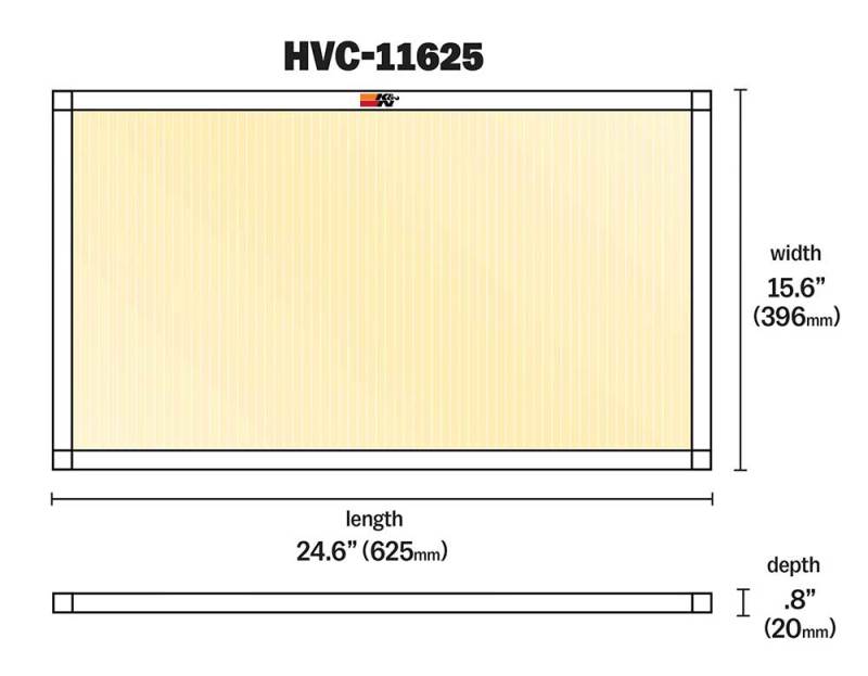 K&N HVAC Filter 16 x 25 x 1 HVC-11625