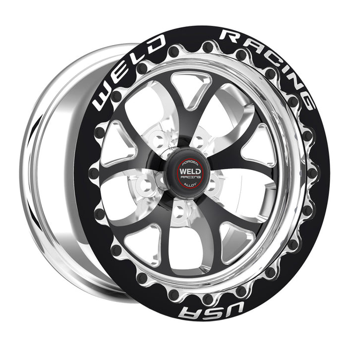 Weld S76 17x10.5 / 5x4.75 BP / 7.2in. BS Black Wheel (High Pad) Black Single-Beadlock MT 76HB7105B72F