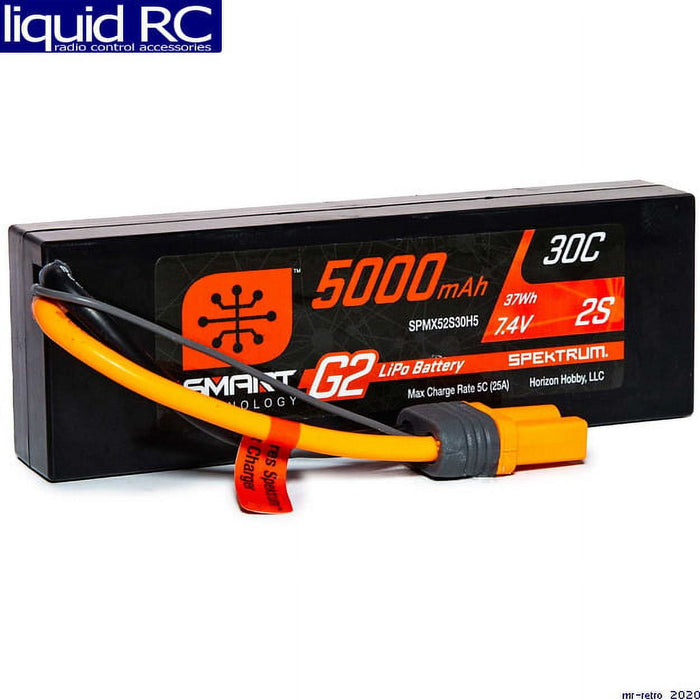 Spektrum SMART 5000mAh 2S 7.4V Smart G2 LiPo 30C Hard Case IC5 SPMX52S30H5 Car Batteries & Accessories