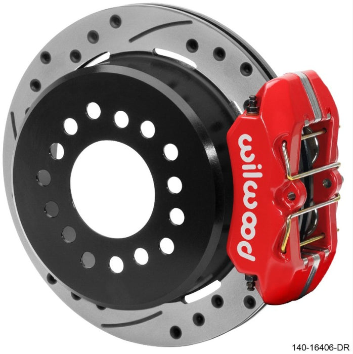 Wilwood Ford Explorer 8.8in Rear Axle Dynapro Disc Brake Kit 11in Drilled/Slotted Rotor -Red Caliper 140-16406-DR