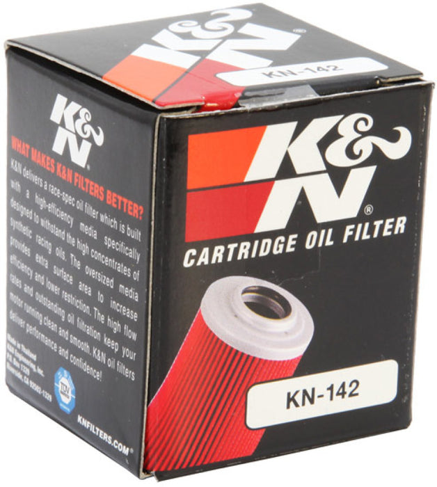 K&N Motorcycle Oil Filter: High Performance, Premium, Designed to be used with Synthetic or Conventional Oils: Fits Select Yamaha Vehicles, KN-142