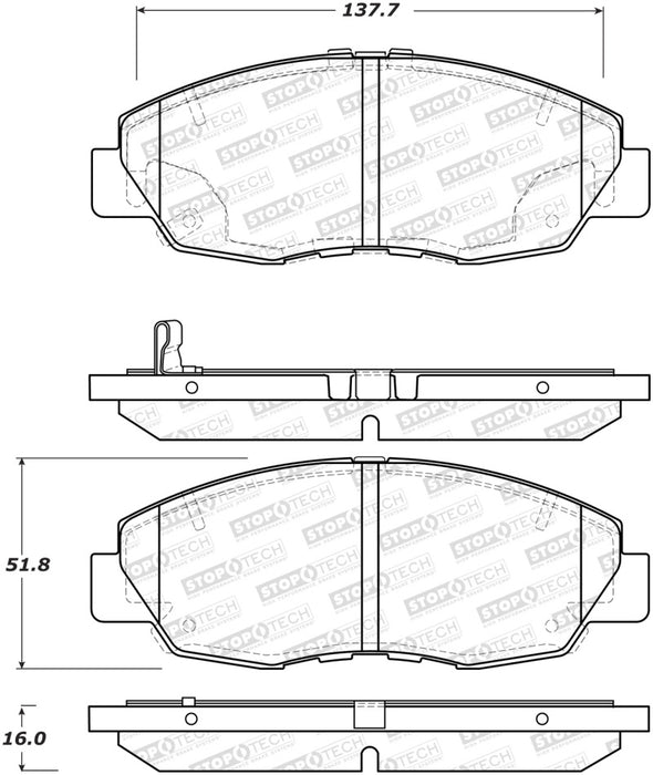 StopTech Street Brake Pads Front 308.1578