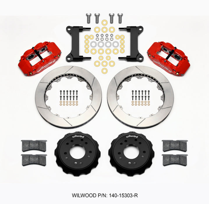 Wilwood Narrow Superlite 6R Front Hat Kit 13.06 Red 63-87 C10 w/ Wilwood Pro Spindles 140-15303-R