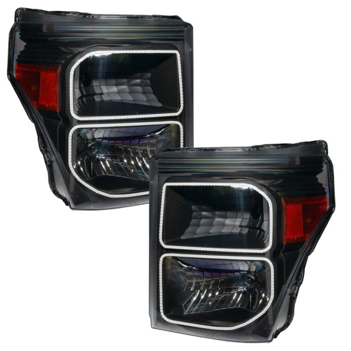 Oracle 11-16 Ford F250/350 LED HL Black ColorSHIFT w/ BC1 Controller SEE WARRANTY 8159-335