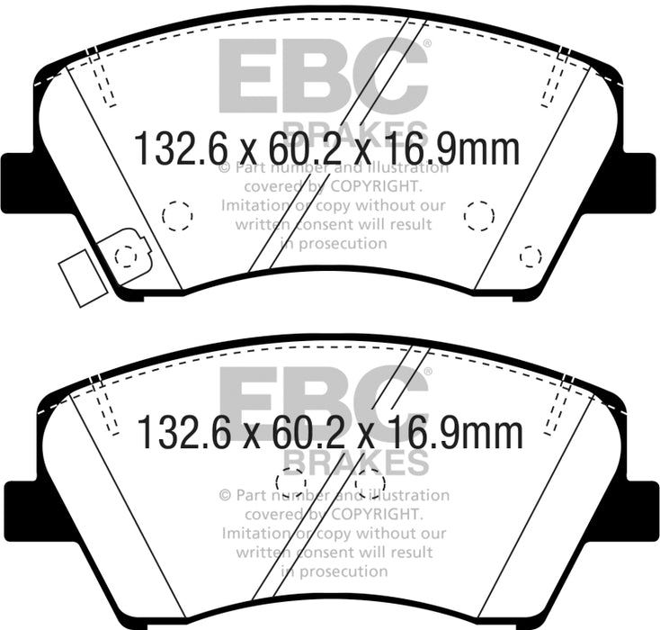 EBC 2017+ Hyundai Elantra 1.4L Turbo Greenstuff Front Brake Pads DP23075