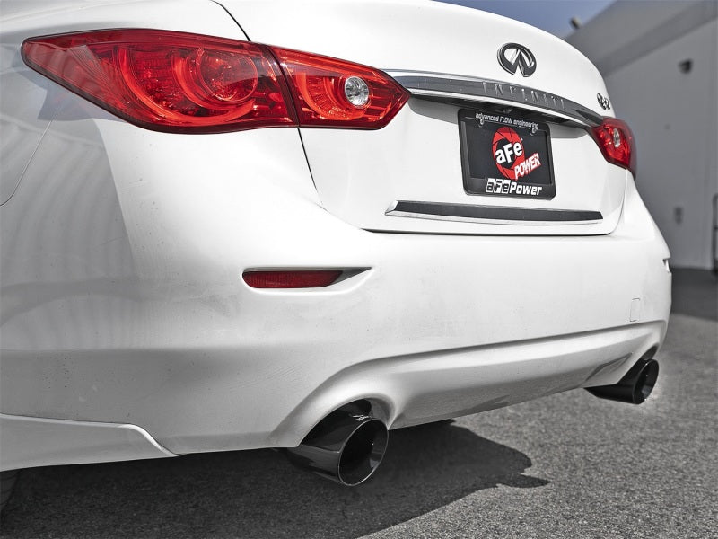 aFe Takeda 2.5in 304 SS Axle-Back Exhaust w/ Black Tips 16-18 Compatible with Infiniti Q50 V6-3.0L (tt) 49-36130NM-B