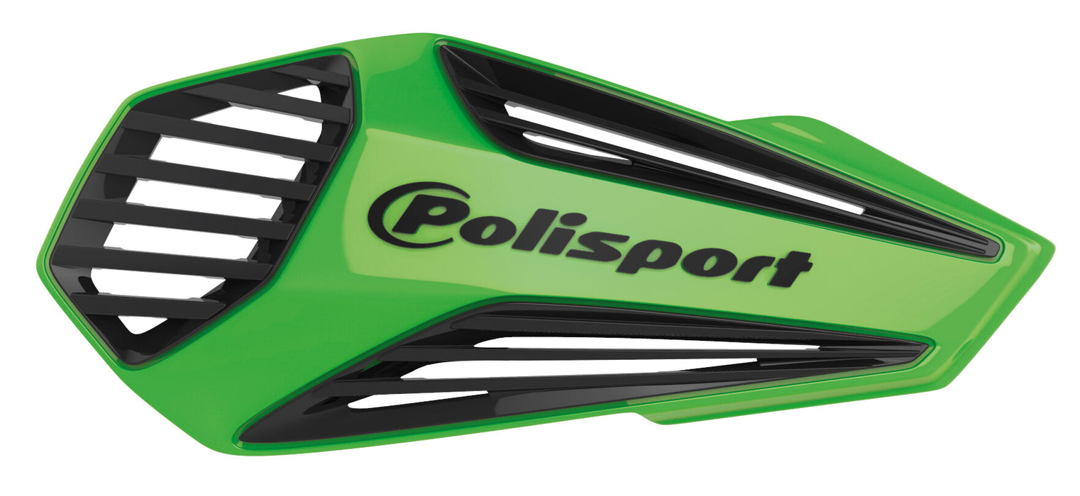 POLISPORT 8308400008 - MX AIR Handguard 1 point MX-Style plastic with mounting kit included compatible with all models enduro/mx/atv in green/black